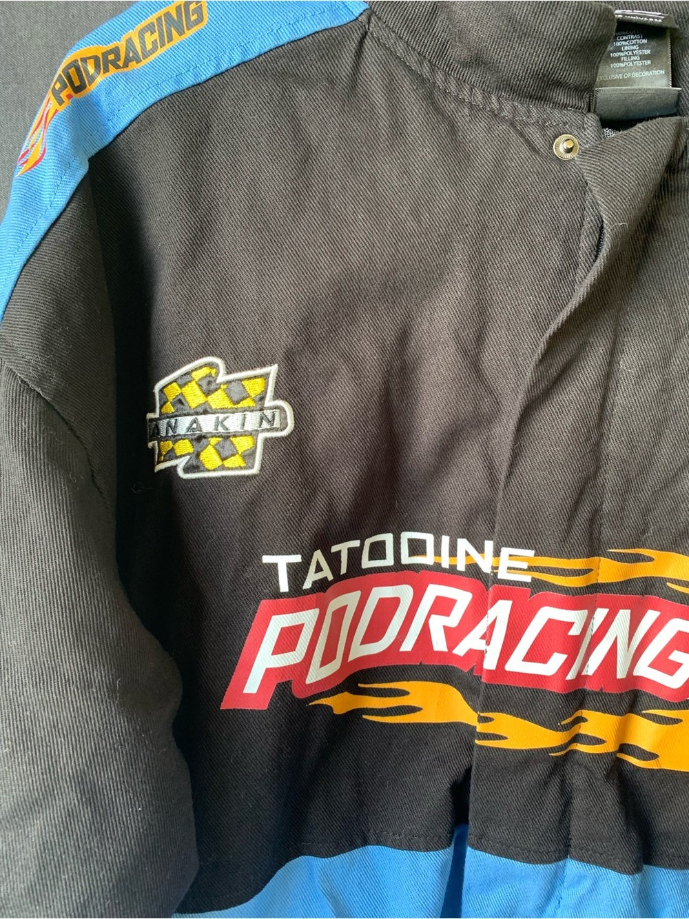 Star Wars Black Tatooine Podracing Jacket Boxlunch Exclusive Skywalker Large - Picture 3 of 8